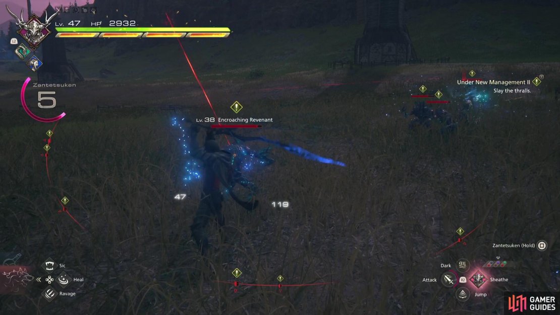 Use the Revenants to build up the Zantetsuken gauge