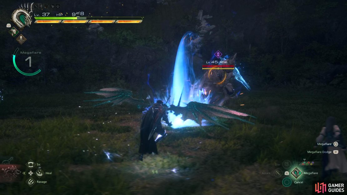 Light Wave Slam combo has Atlas unleash three waves of light across the arena by slamming its sword at the ground.