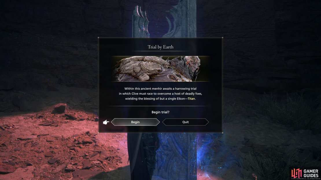 Titan&rsquo;s Trial by Earth can be found in the North Velkroy Desert.