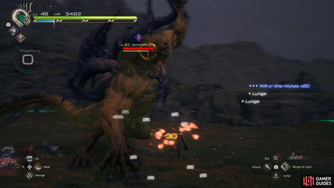 Behemoth has two melee combos, one consisting of two attacks, the other being four attacks.