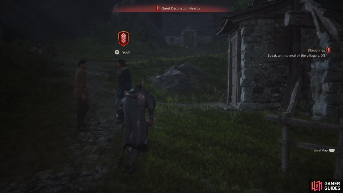 Speak with the first villager in Amber.