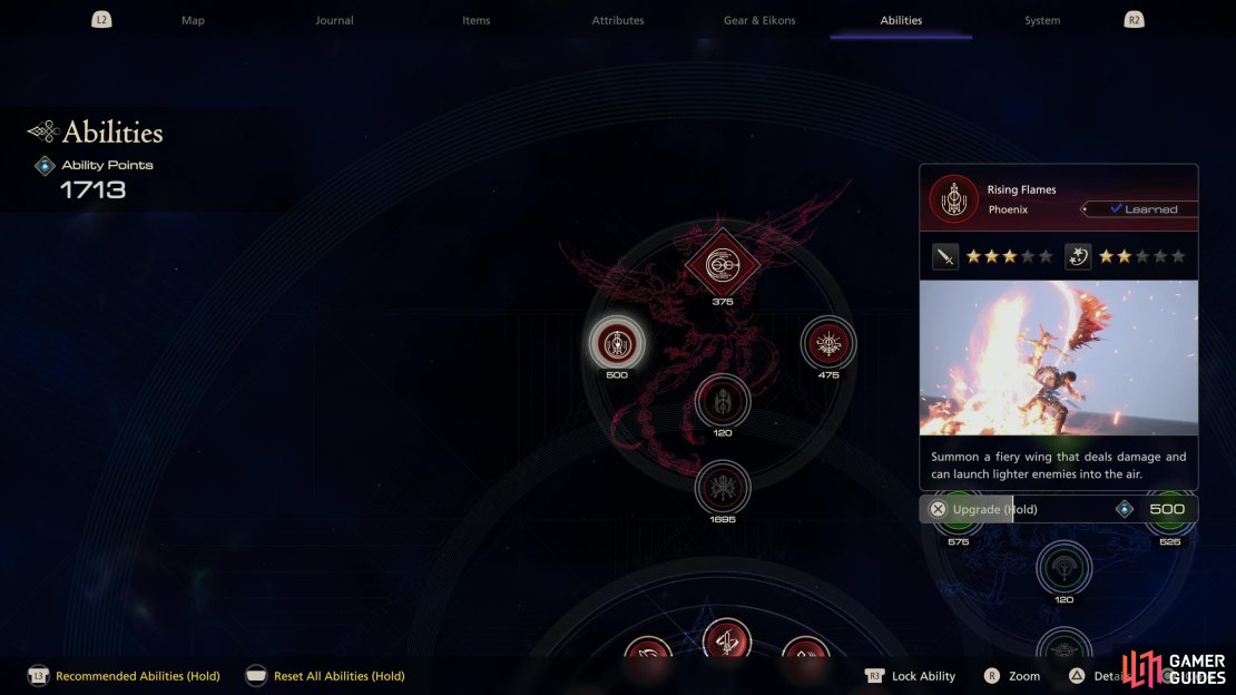 Unlocking, upgrading and mastering abiltiies costs Ability Points (AP), which is earned by defeating enemies.