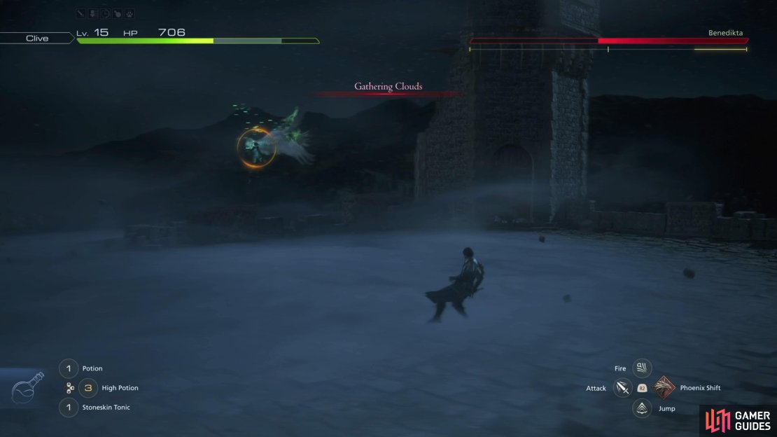 Gathering Clouds will always precede the Rammelfall attack.