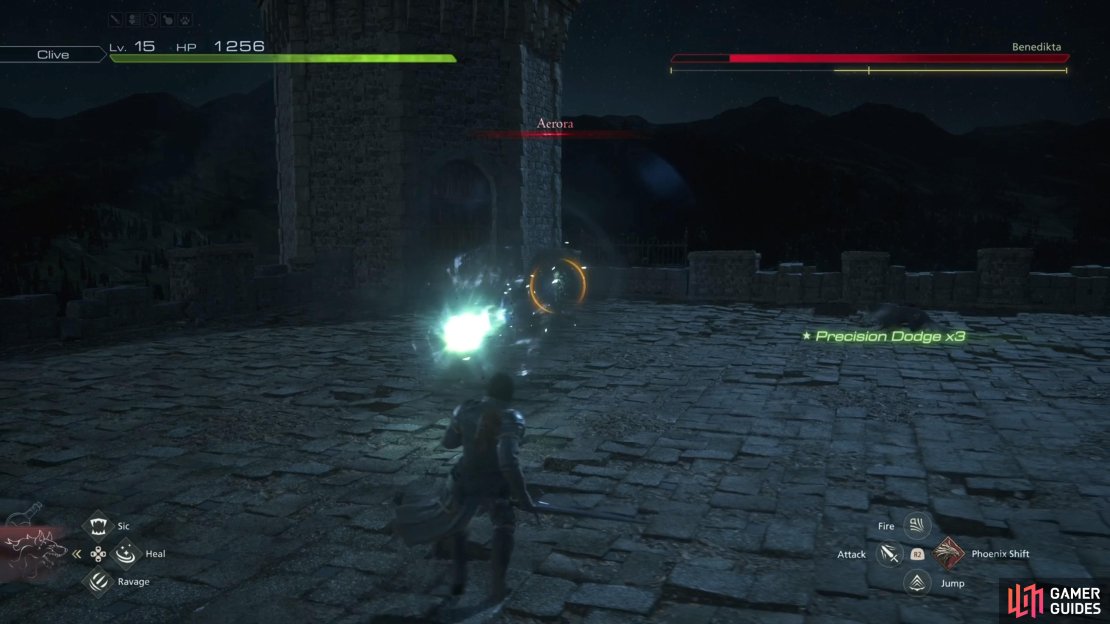 Aerora is just a single, straight projectile.