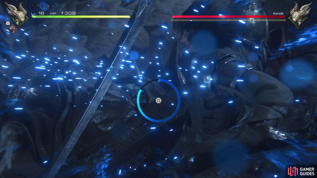 The fight with !Garuda will begin with a Cinematic Strike.