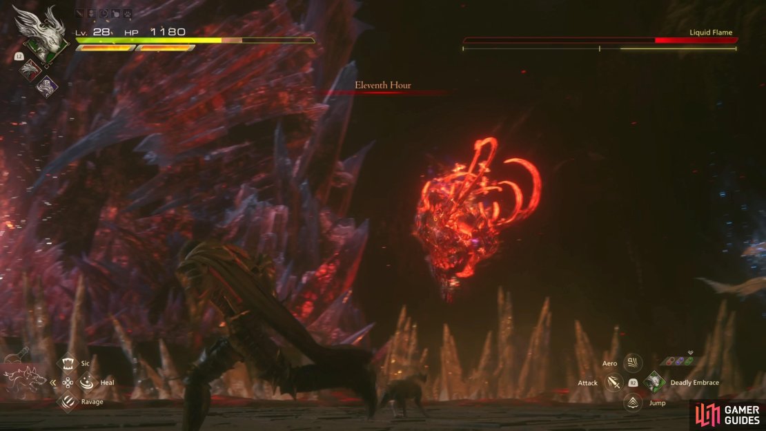 Eleventh Hour will begin with Liquid Flame floating into the air.