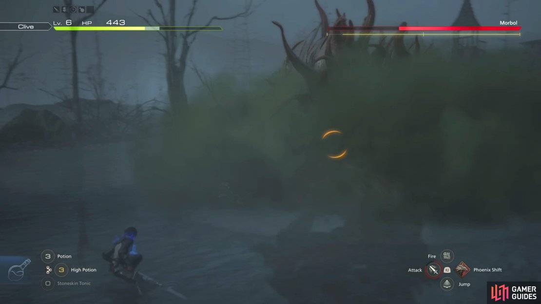 Later in the fight, be mindful of the gas cloud it produces around its body.
