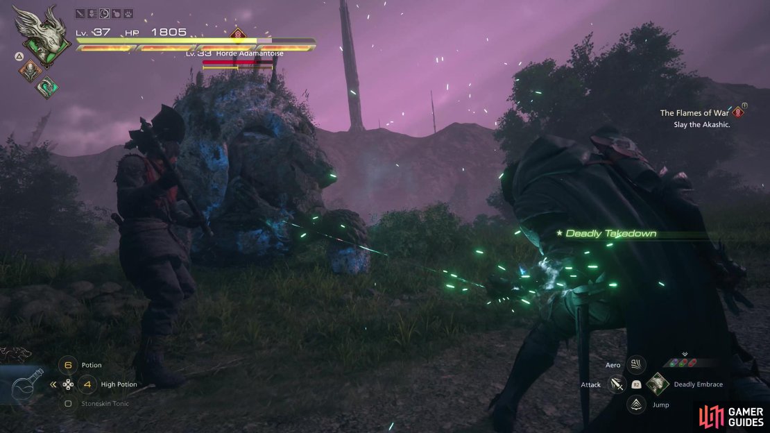 At Sorrowise you&rsquo;ll encounter a host of !Akashic led by a Horde Adamantoise.