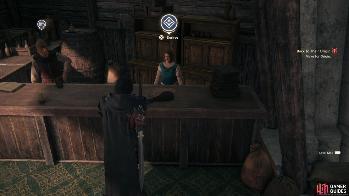 Speak to Desiree to access the Patron of Whispers.