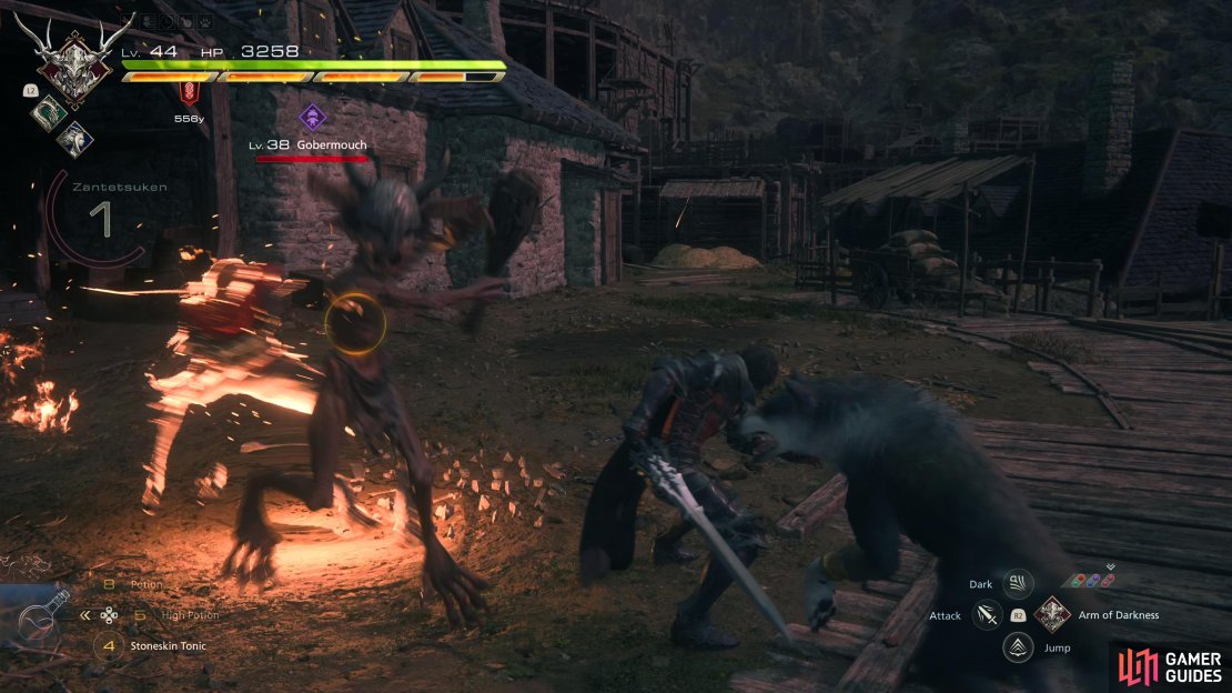 Club Strike will be Gobermouch&rsquo;s main attack for the first half of the battle. This is a simple strike with its club which can stun you briefly.