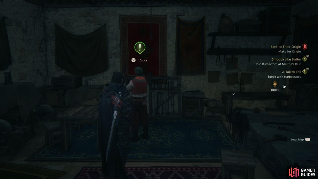 Speak with L&rsquo;ubor at The Briar&rsquo;s Kiss to begin this quest.