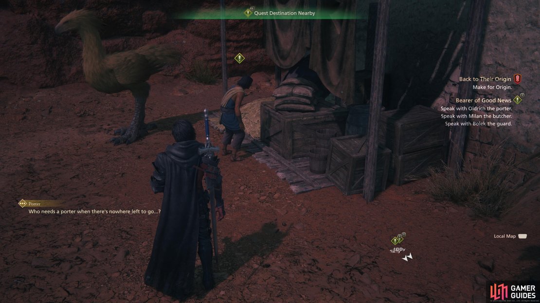 Speak with Oldrich down from the tavern.