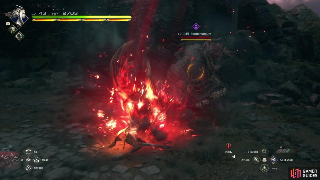 Teleport Smash has Pandemonium teleport towards you while performing an overhead attack that smashes down upon you.