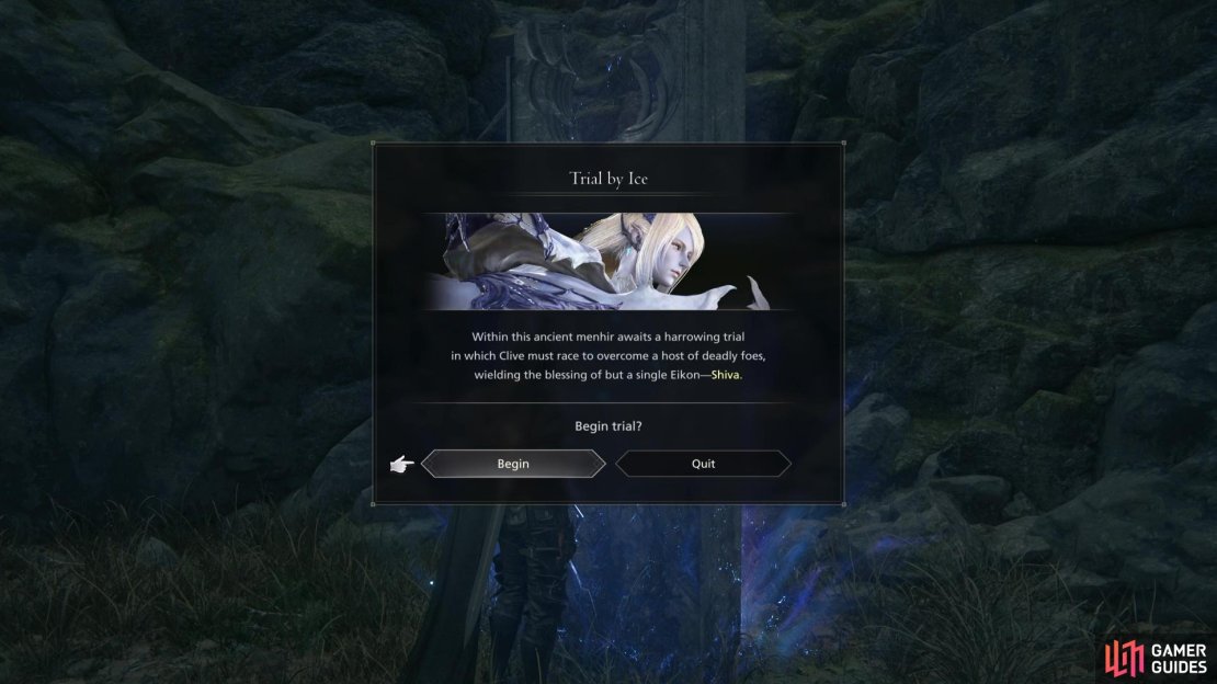 Trial by Ice is !Shiva&rsquo;s Chronolith Trial in Final Fantasy 16.