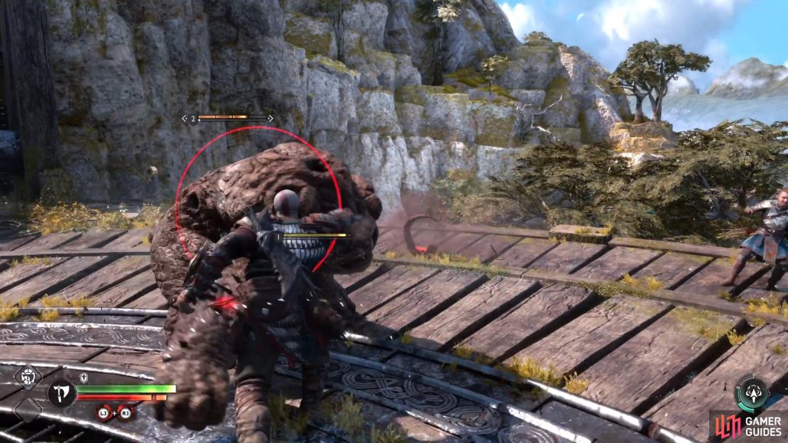 You&rsquo;ll need to dodge or roll away from unblockable attacks, marked by a red circle.