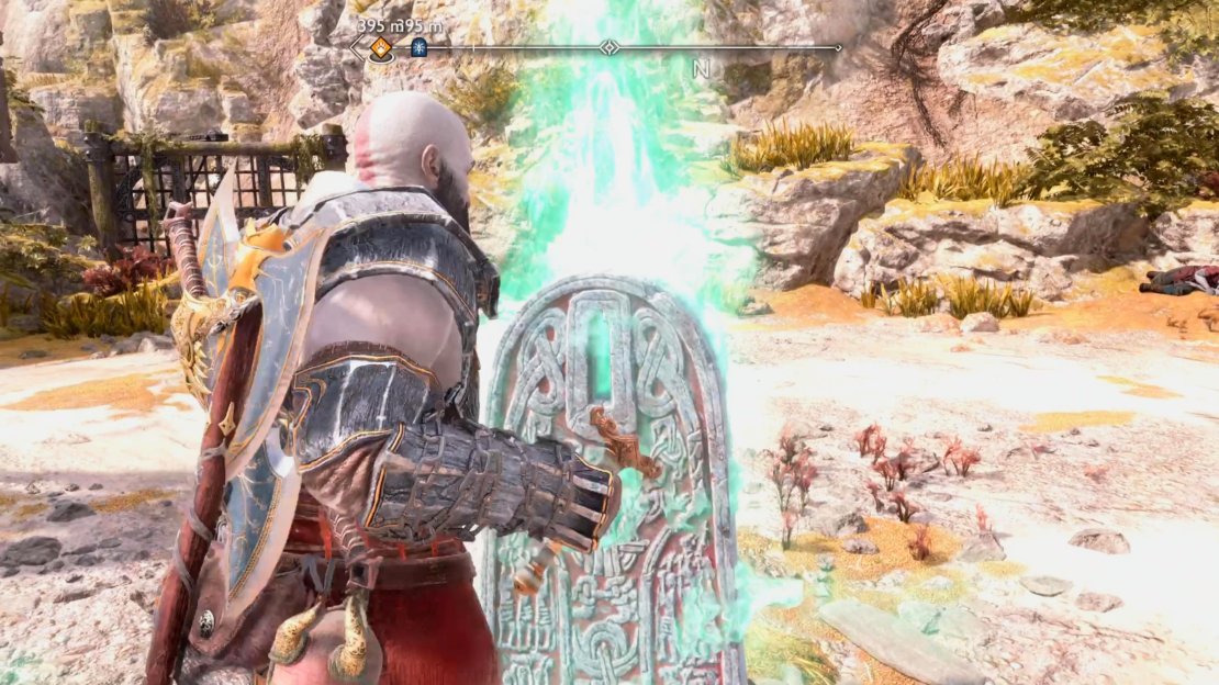 To activate the gravestone on Alberich Island, you’ll need the Hilt of Skofnung which you get in the mission “The Word of Fate”.
