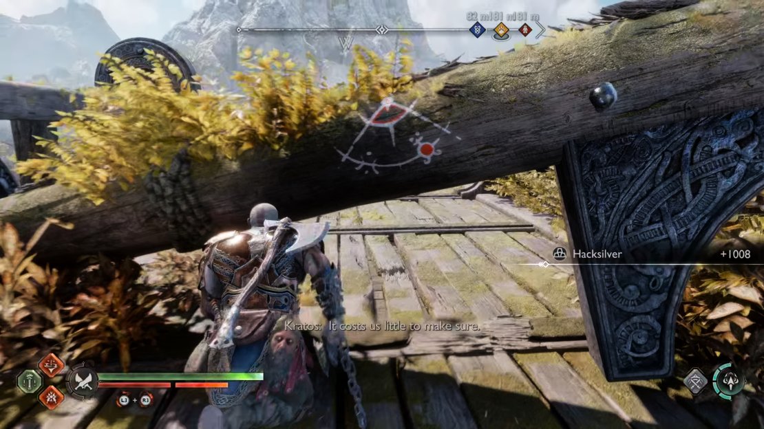 Crawl under this fallen structure to find the Yggdrasil Rift on the other side.
