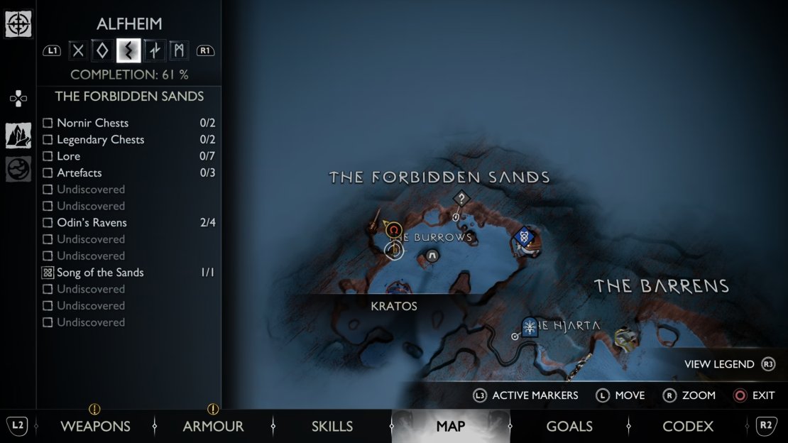 The location of the Freyr&rsquo;s Gift monument in The Forbidden Sands of Alfheim.