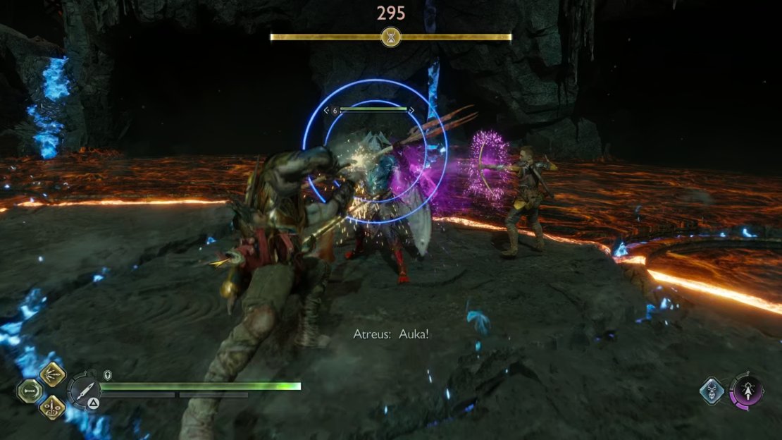 You can double tap L1 to interrupt concentric blue ring attacks.