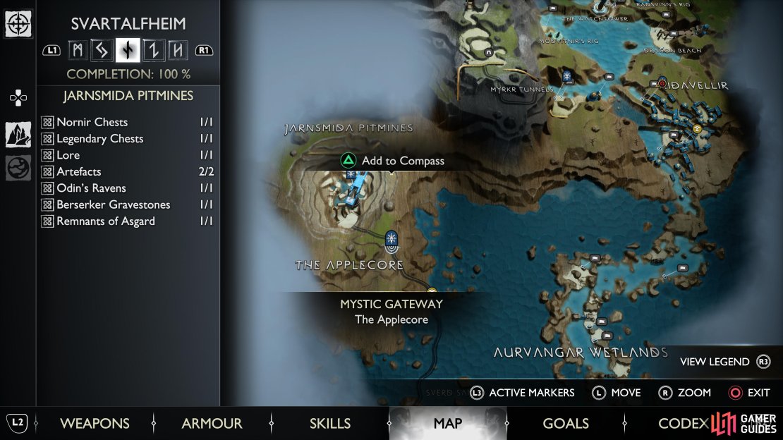 You&rsquo;ll find the buried treasure for the Mining Glory map in The Applecore, in southwest Svartalfheim.