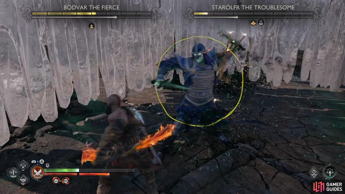 You can block, parry, or dodge yellow ring attacks.