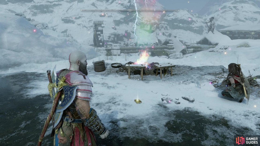 Read a book near a campfire to learn a recipe that&rsquo;ll force you to travel between realms to obtain all the ingredients.