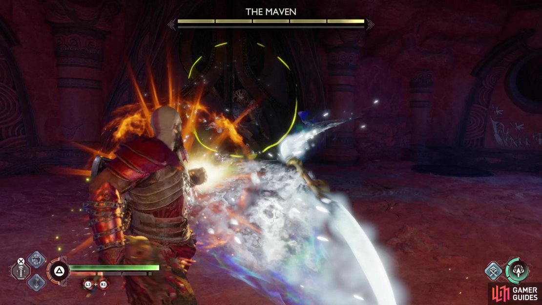 The Maven&rsquo;s Blade Throw can be blocked, but as a yellow attack it&rsquo;ll deal heavy damage to your guard.