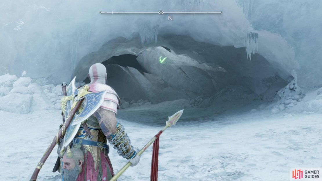 Search inside a cave along the southern edge of Tyr&rsquo;s Temple to find one of Odin&rsquo;s Ravens.