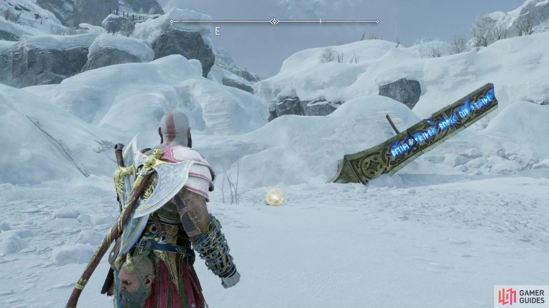 South of the bridge leading to the Tyr&rsquo;s Temple you&rsquo;ll find the Rune read - Tyr&rsquo;s Spear and the &ldquo;Jotunheim&rsquo;s Essence&rdquo; enchantment buried nearby.