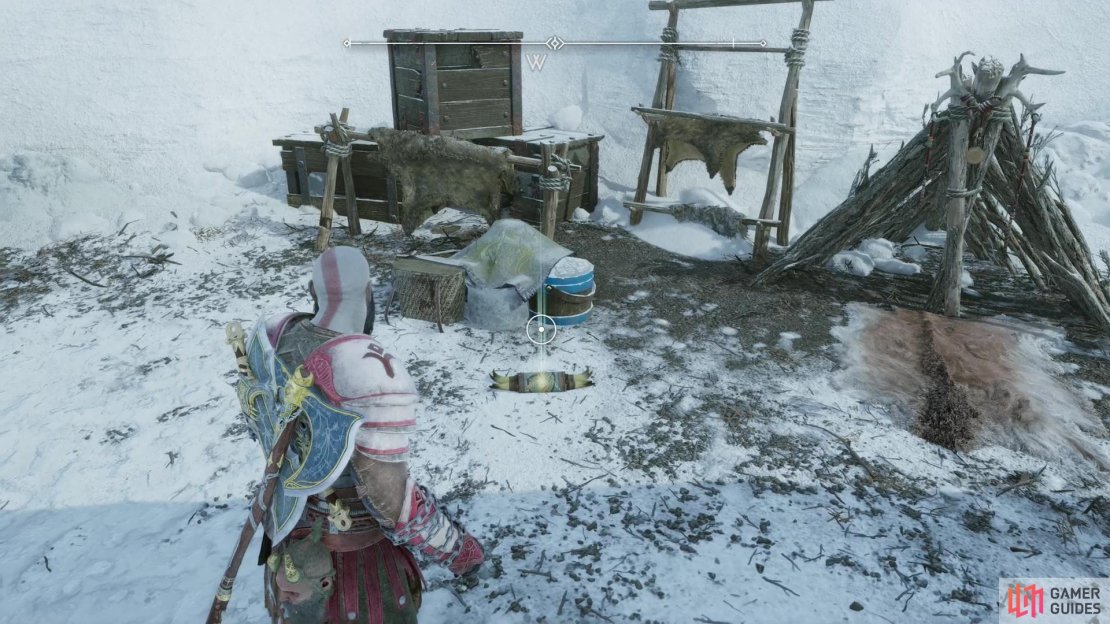 Search the western edge of the camp to find the Treasure Map - Viking&rsquo;s Gift.