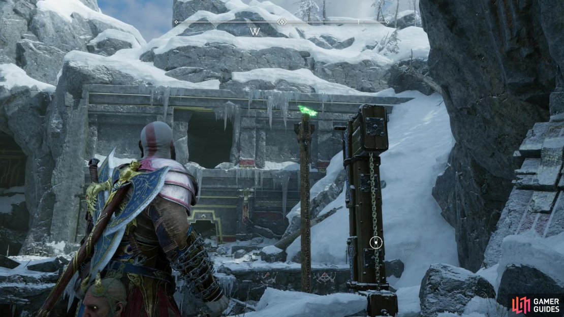 You can find the another one of Odin&rsquo;s Ravens atop the pulley at the fire chain-pulley puzzle.