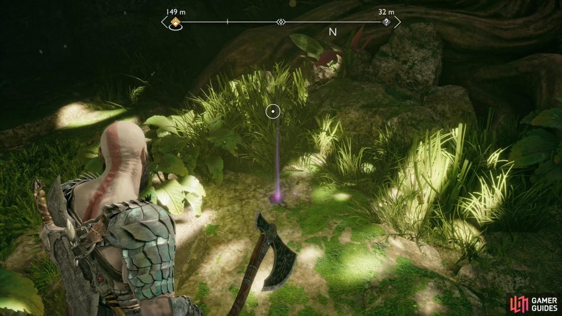 Land at a hidden beach between Pilgrim&rsquo;s Landing and Noatun&rsquo;s Garden to find the Family Crest - Odin&rsquo;s Crest.