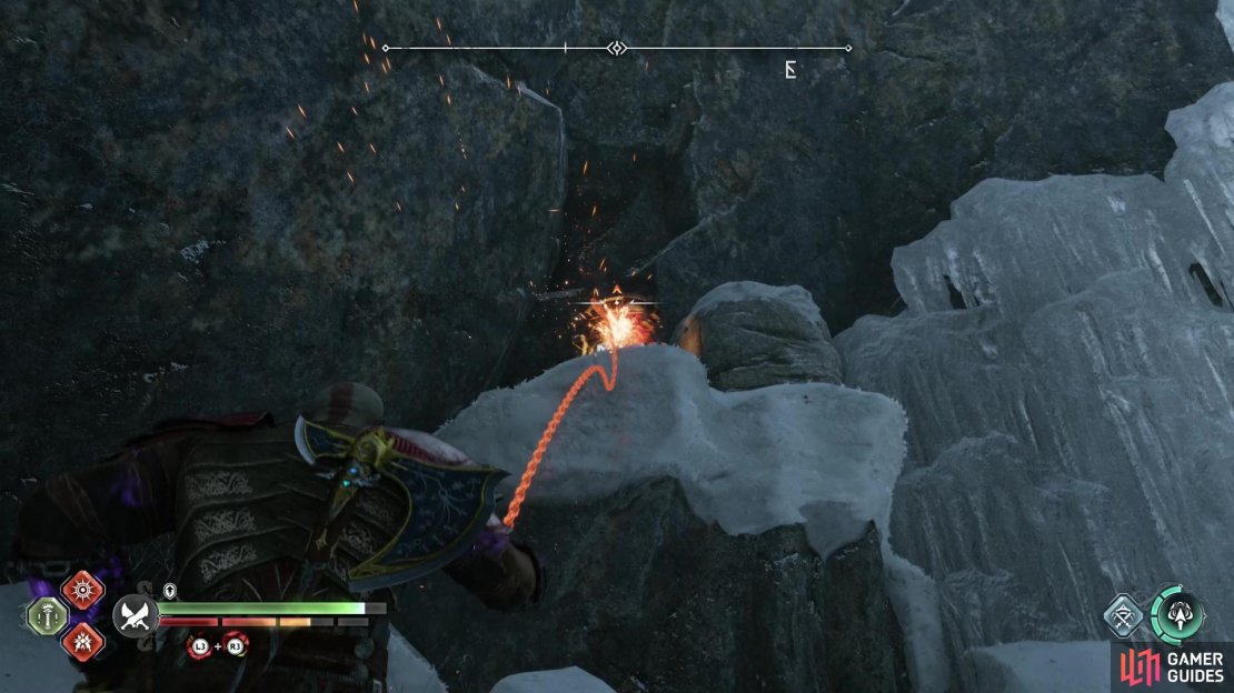 The first rune brazier is just opposite (east) of the Nornir Chest.