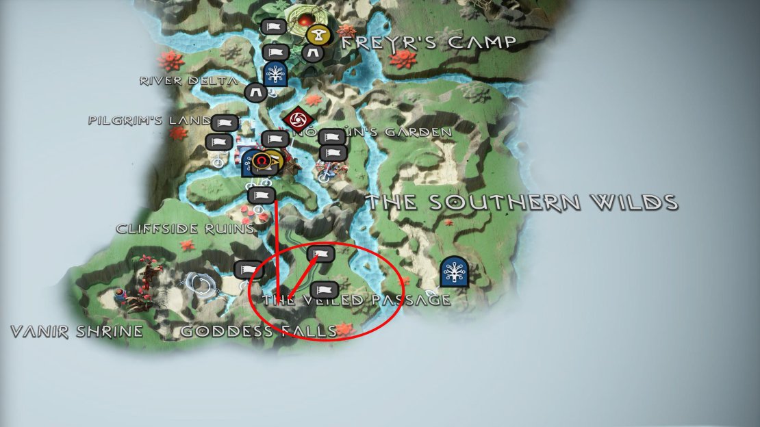 From the River Delta Mystic Gateway, follow the river south towards Goddess Falls, and take an east where you&rsquo;ll find a cave you can go through.
