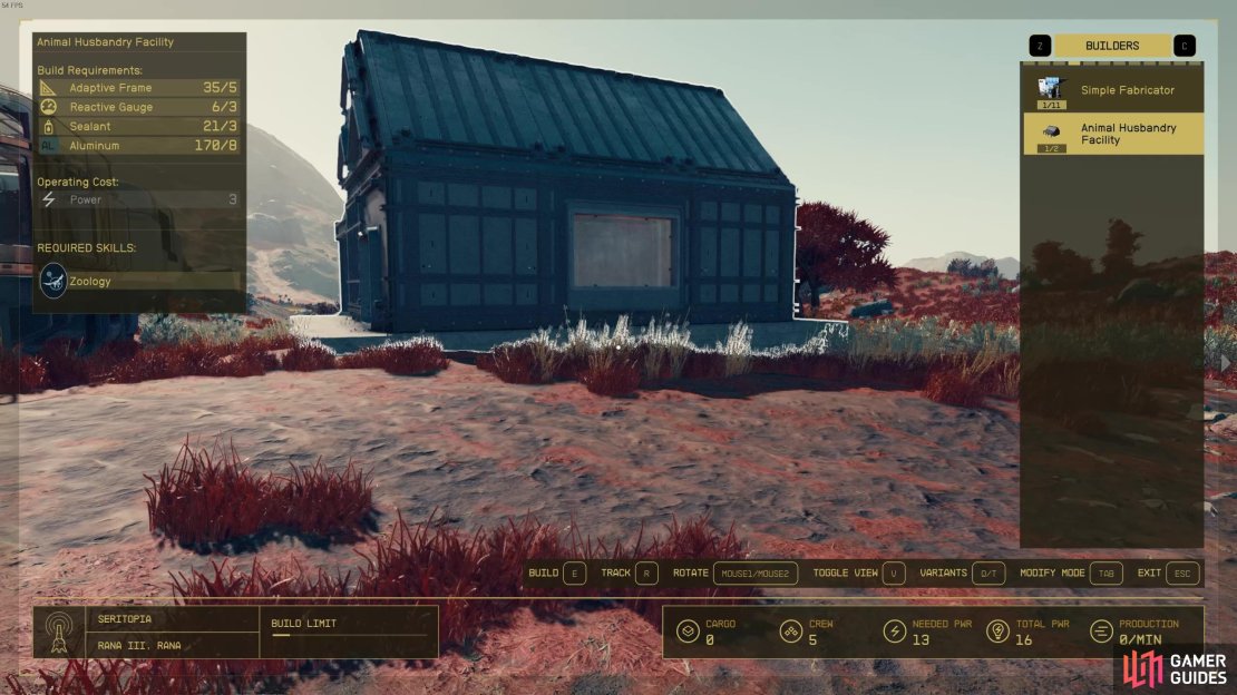 Once you&rsquo;ve scanned a fauna to 100% you&rsquo;ll be able to set up a facility.