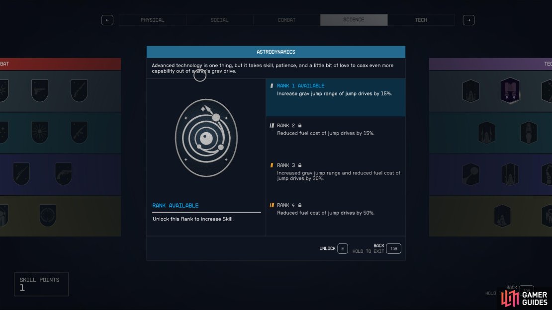 You&rsquo;ll be able to travel further if you level up the Astrodynamics Skill.