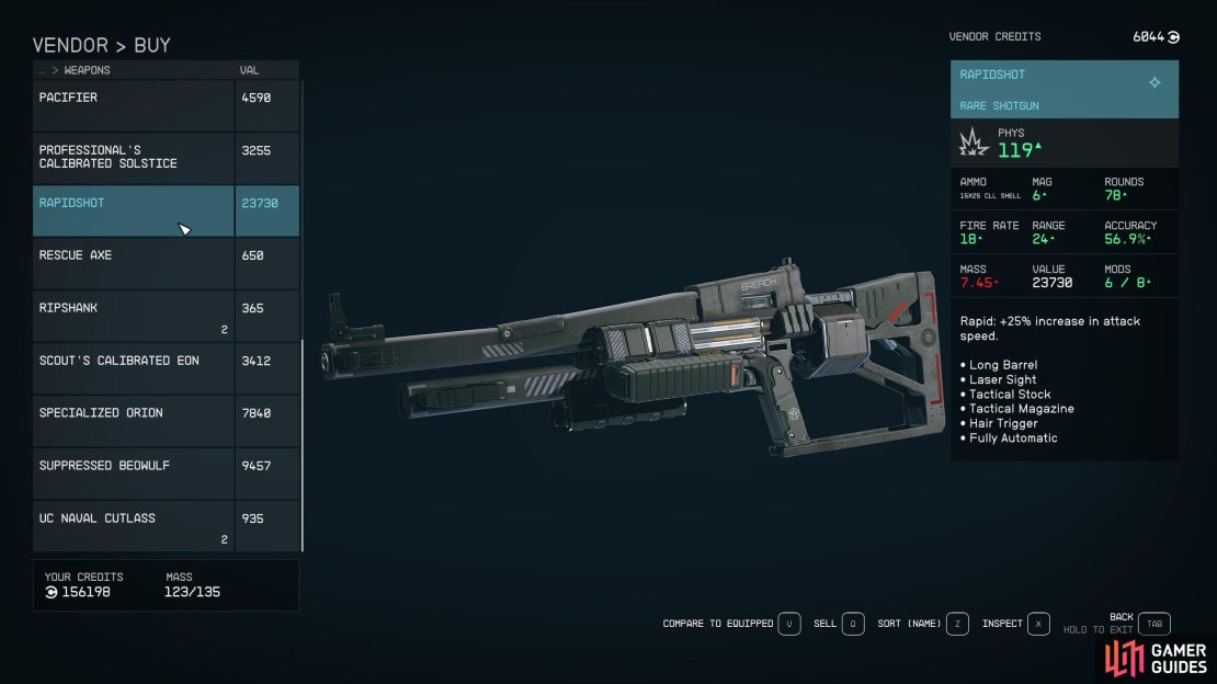 The Rapid Shot&rsquo;s attack speed allows you to make work and deserves a spot on Starfield&rsquo;s best Shotgun weapons list.
