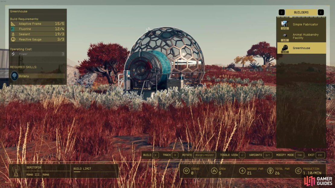 You&rsquo;ll only be able to build the greenhouse when you&rsquo;ve 100% scanned a flora.