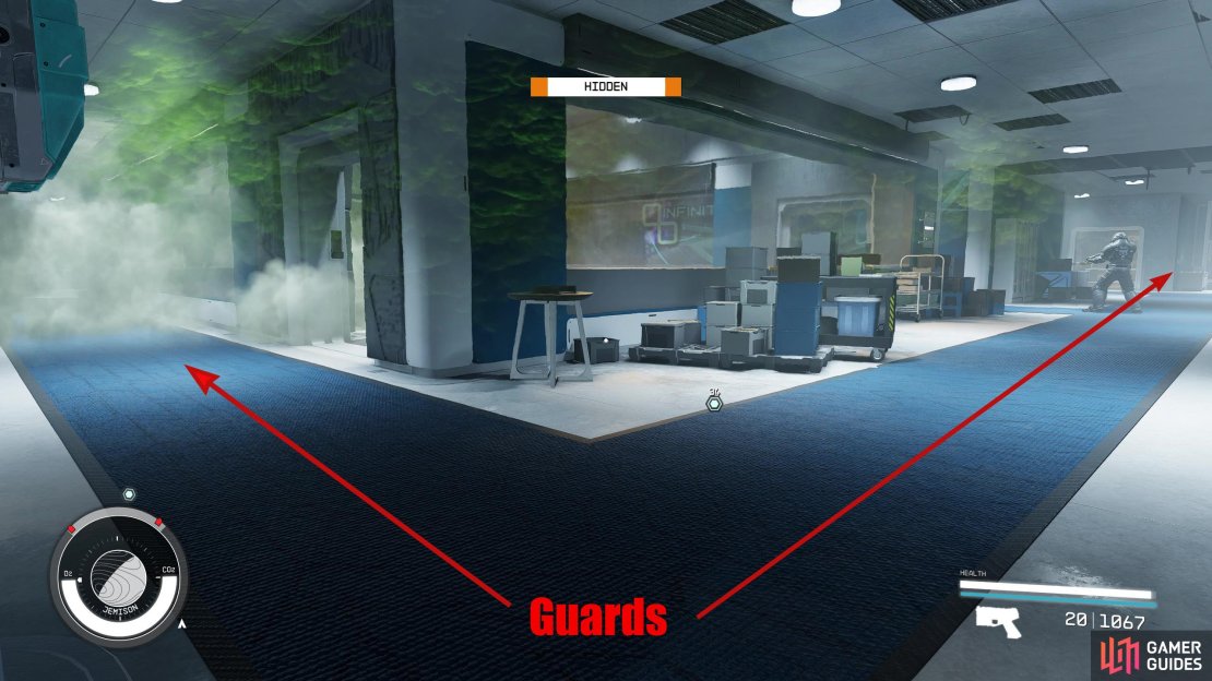 There are two guards who patrol this route (when they&rsquo;re not buggy).