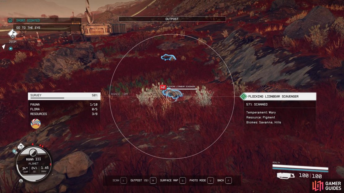 You&rsquo;ll need to scan several of the same creatures to unlock more information on its resource and whether you can farm it. 