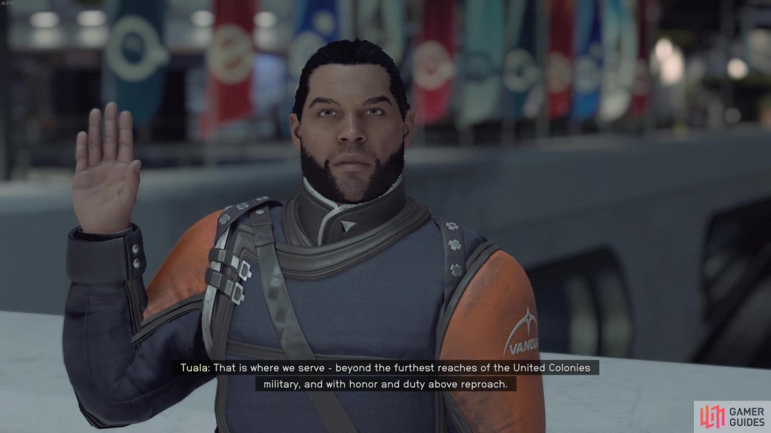 To join the UC Vanguard, you&rsquo;ll first need to speak with Commander Tuala, and then complete their initiation test. 