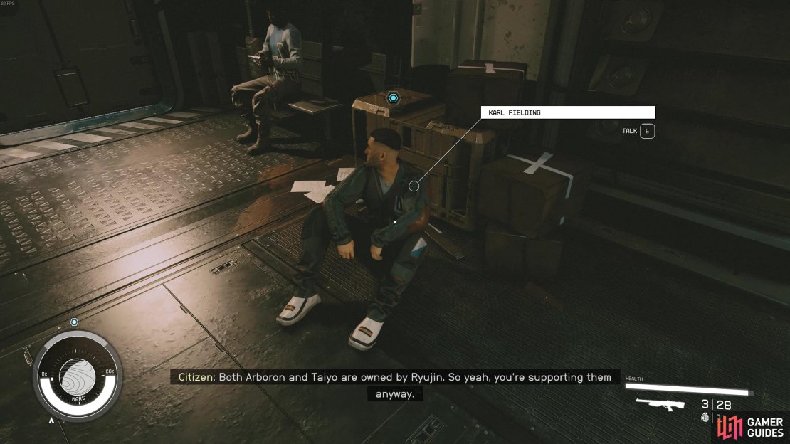 Find Karl Fielding in the Miner&rsquo;s Quarters.