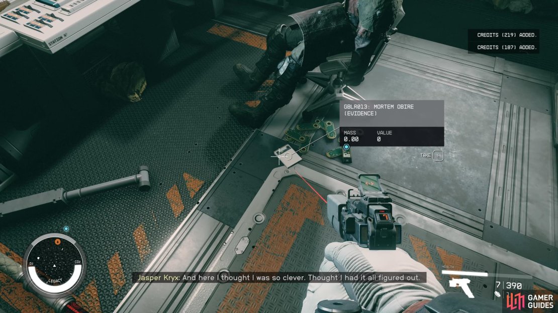 The last bit of evidence found during the Crimson Fleet questline is located next to Kryx&rsquo;s dead body, aboard the Legacy ship. 