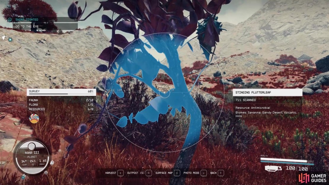 Use your scanner to scan the plants around your outpost.