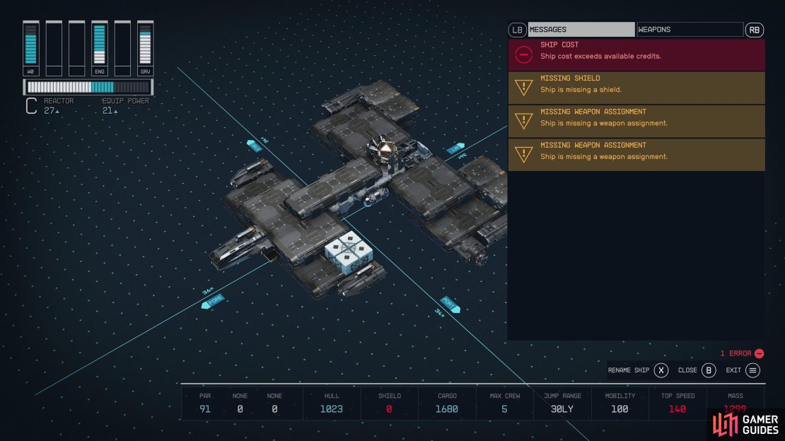 There&rsquo;s no line of credit for starships in Starfield, so you must have the funds on-hand to build whatever ship you&rsquo;re trying to create.