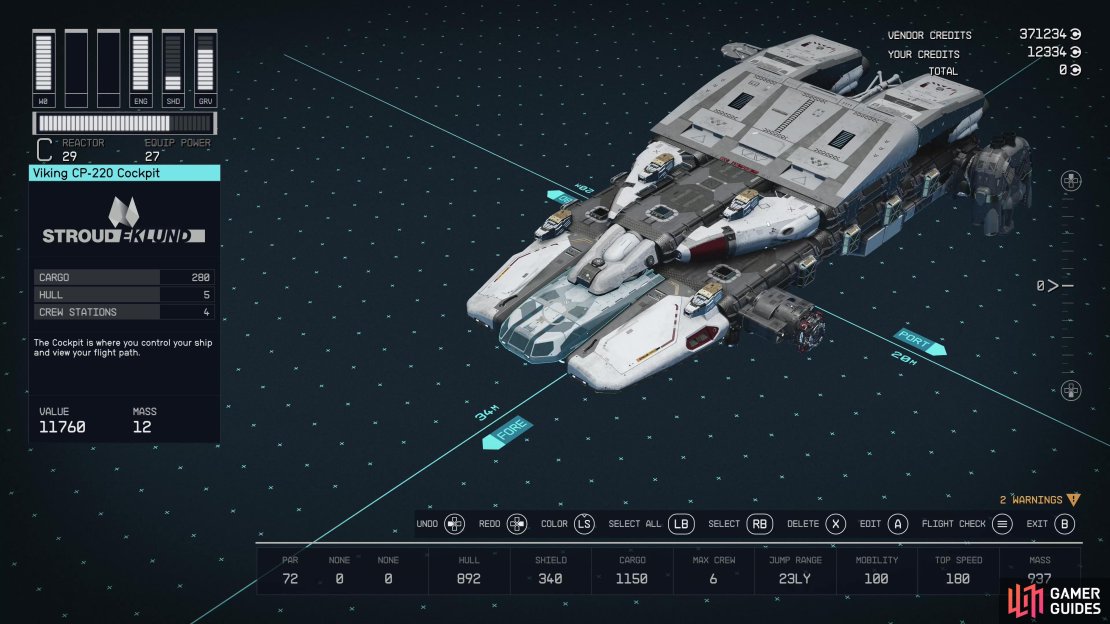 The cockpit adds between 2-4 Crew Stations to the ship,
