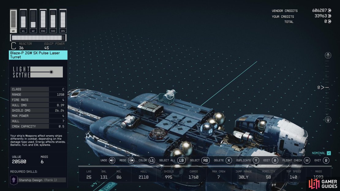 The Narwhal&rsquo;s weapons leave something to be desired, especially the pulse lasers.