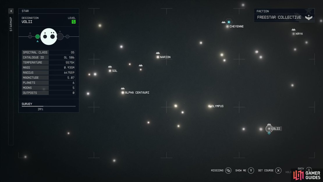 Travel to the Volii system,
