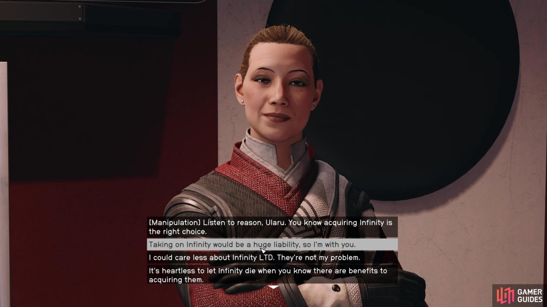 Naturally, Ularu is against Infinity, mainly because Masako is for it. You know what to do here.