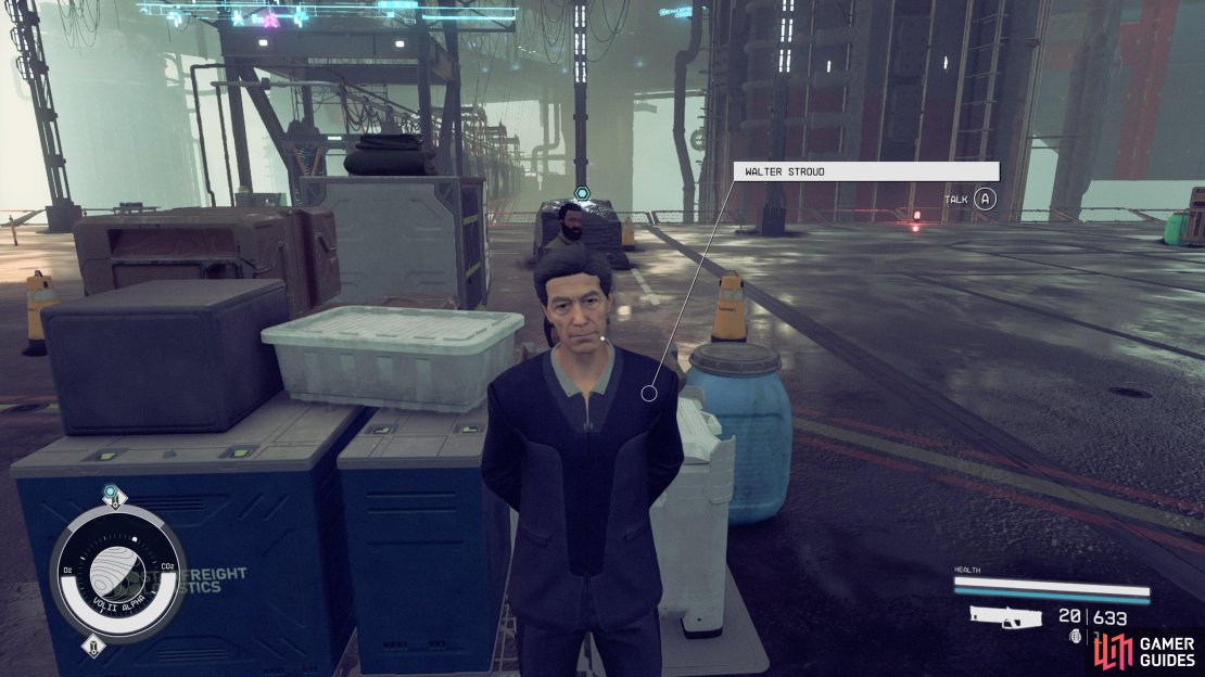 Speak with Walter outside your ship after you arrive on Neon.